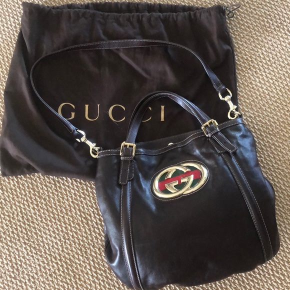 Leather Authentic Gucci GG Britt Bag - Picture 1 of 12
